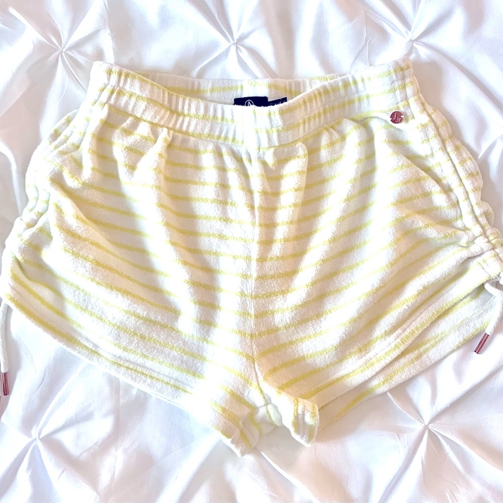 Volcom Lived in Lounge Frenchie Striped Shorts, Women’s Small, Cute!